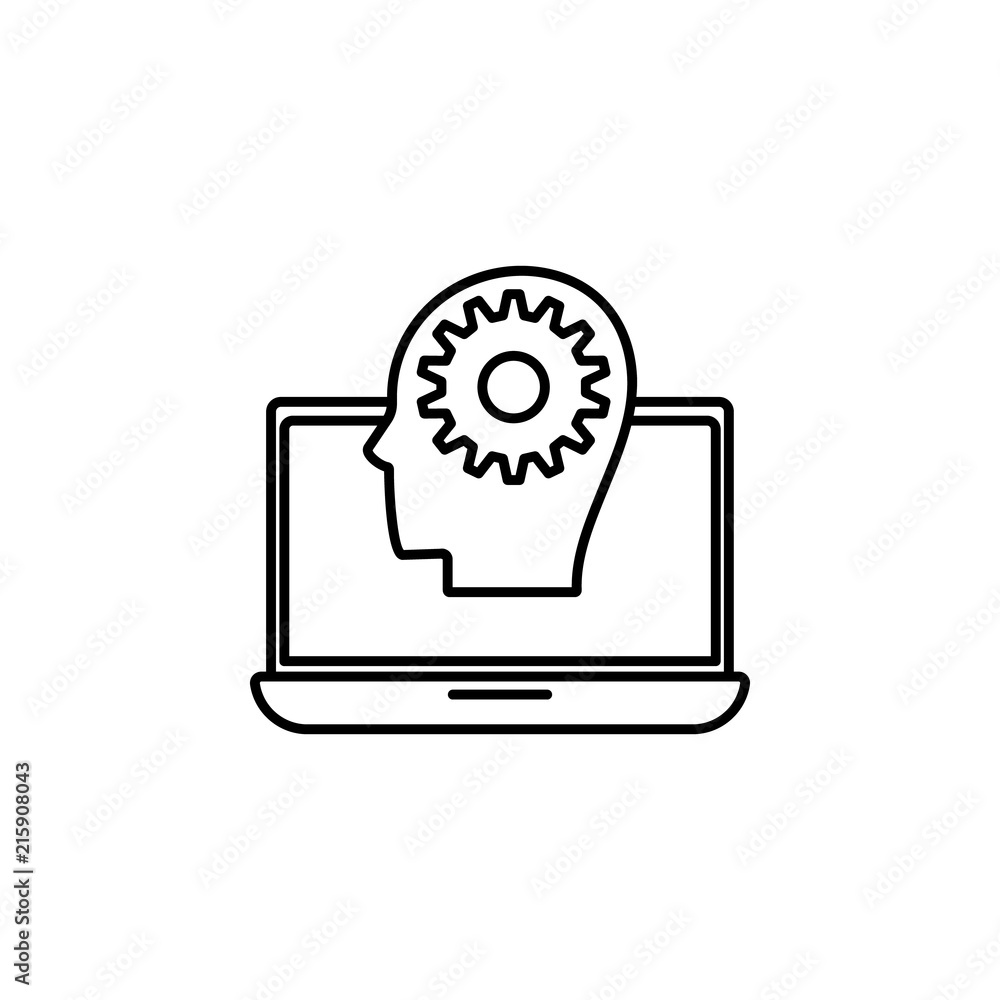 Poster computer management icon. element of intelligence icon for mobile concept and web apps. thin line co