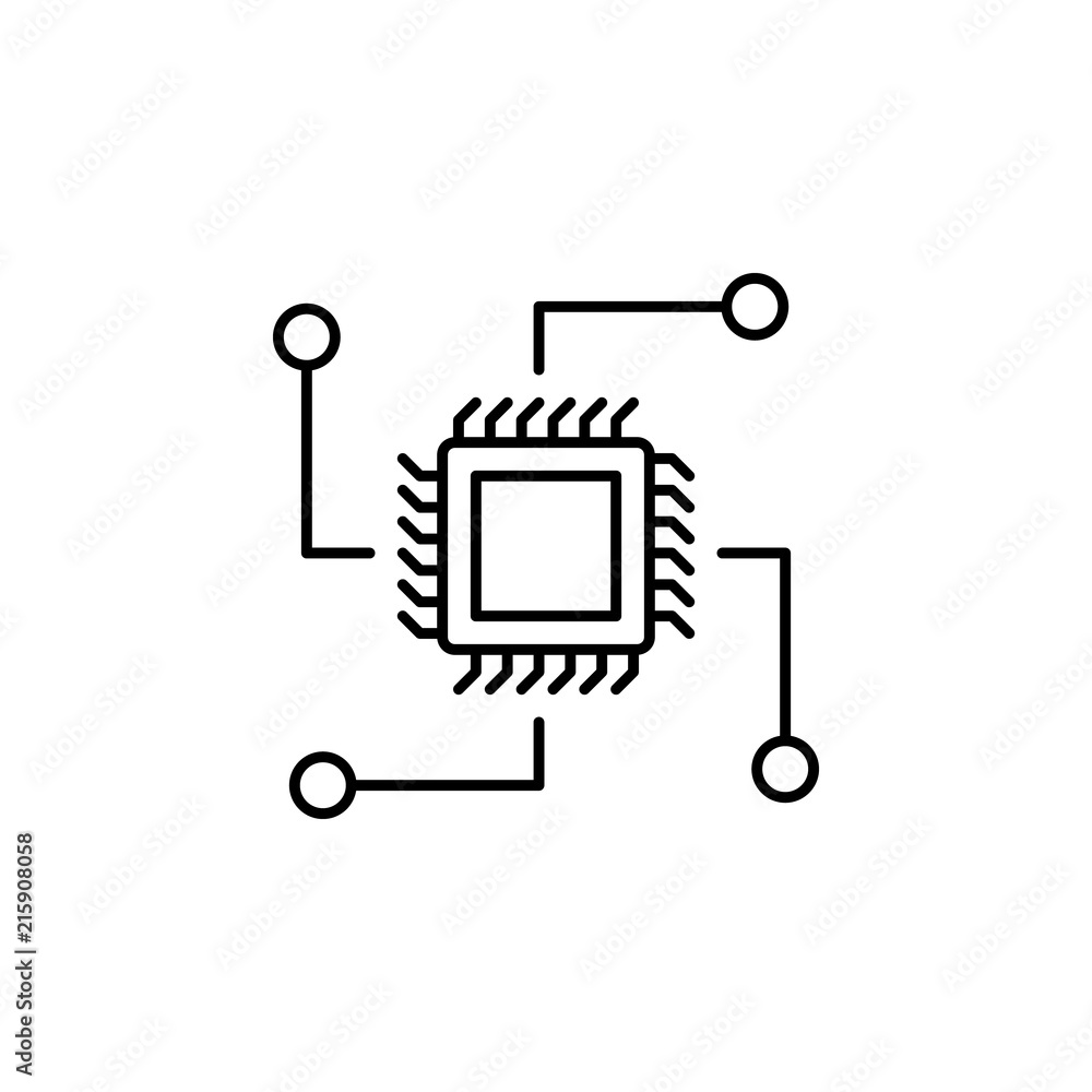 Poster chip icon. element of intelligence icon for mobile concept and web apps. thin line chip icon can be 