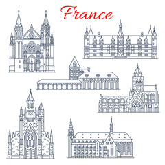 France Nievre, Guerande vector architecture icons