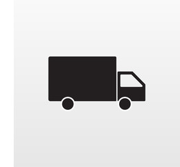 Gray Truck icon isolated on background. Modern flat pictogram, business, marketing, internet concept