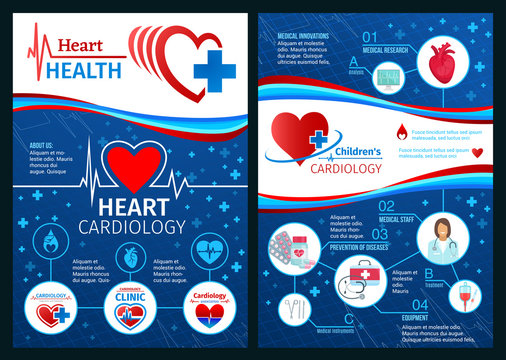 Vector Brochure Of Cardiology Heart Medicine