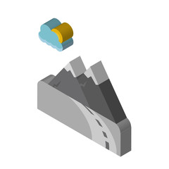 Mountain isometric right top view 3D icon