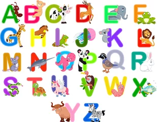 Meubelstickers Alfabet Dieren alfabet set