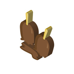 Caramelized apple isometric right top view 3D icon