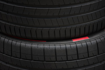 closeup of racing tyres