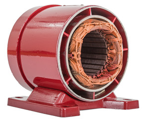 Stator of electric motor, isolated on white background
