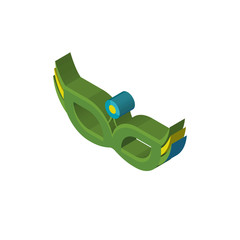 Eye mask isometric right top view 3D icon