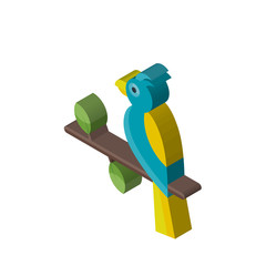 Parrot isometric right top view 3D icon