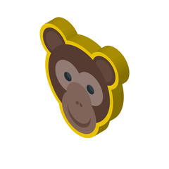 Monkey isometric right top view 3D icon