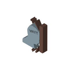 frustration isometric right top view 3D icon