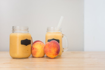 Fresh peach smoothies