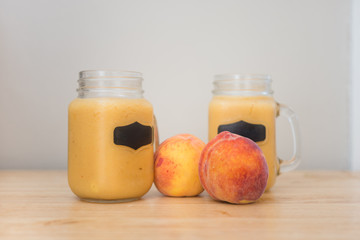 Fresh peach smoothies