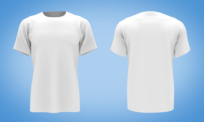 Tshirt White color front & black / 3D Render
