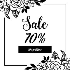 Collection sale card with floral design vector illustration