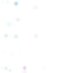 Falling down snow confetti, snowflake vector border. Festive winter, Christmas, New Year sale background. Cold weather, winter storm, scatter texture. Hipster snowfall falling snowflakes cool confetti