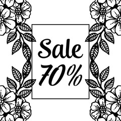 sale background with hand drawing flowers vector illustration