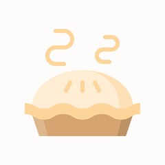 Hot apple pie, simple icon in flat style, bakery and pastry set