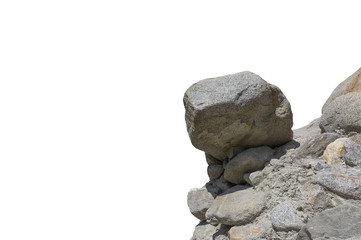 Rock cliff in nature isolated on white background.
