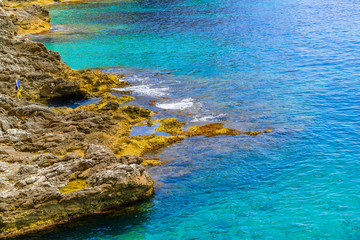 View from Cape Martin on the coast. Cote d'Azur. France