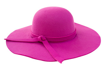 Pink hat  isolated on white background