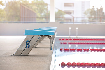 Swiming pool and jumping stand
