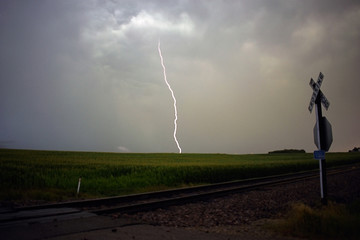 Lightning Strikes Over the Tracks 