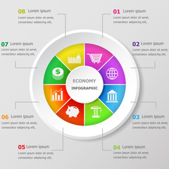 Obraz premium Infographic design template with economy icons