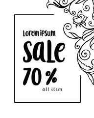 Sale with floral hand drawn design vector illustration