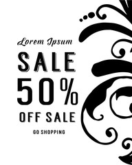 Obraz premium Sale design backgrounds with floral vector illustration