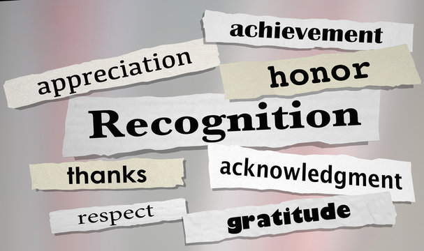 Recognition Achievement Appreciation Honor Headlines 3d Illustration