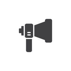 Loudspeaker vector icon. filled flat sign for mobile concept and web design. Megaphone solid icon. Announcement speaker symbol, logo illustration. Vector graphics