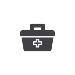 First aid kit vector icon. filled flat sign for mobile concept and web design. Medical bag simple solid icon. Symbol, logo illustration. Pixel perfect vector graphics