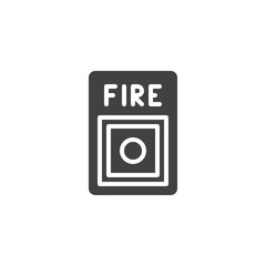Fire button vector icon. filled flat sign for mobile concept and web design. Fire alarm button simple solid icon. Symbol, logo illustration. Pixel perfect vector graphics