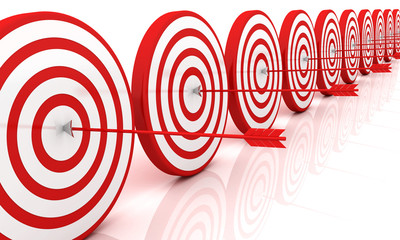 Arrows hitting the center of target - success business concept