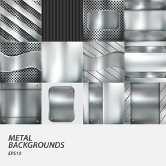 metal backgrounds set