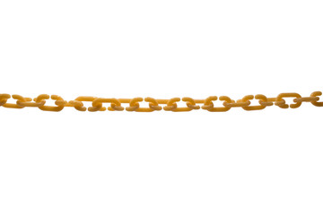 Pastel Orange color of plastic chains isolated on white background