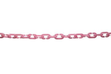 Pastel color of plastic chains isolated on white background