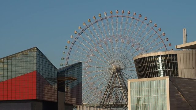 大阪港 海遊館と天保山大観覧車（4倍速）