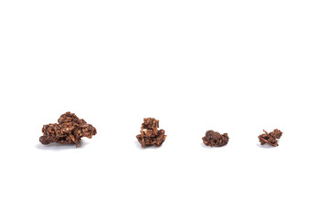 Ingredient of granola isolated on white background.