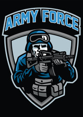 soldier aiming the rifle mascot