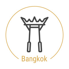 Bangkok, Thailand Vector Line Icon