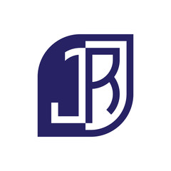JR initial letter emblem logo negative space