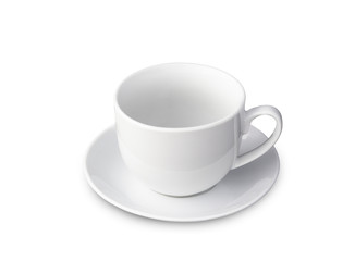 white cup isolated on white background
