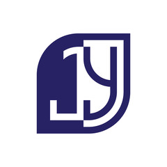 JY initial letter emblem logo negative space