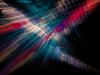 Abstract background element. Fractal graphics 3d illustration. Visualisation and information technology concept. Multicolor composition on black.