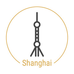 Shanghai, China Vector Line Icon