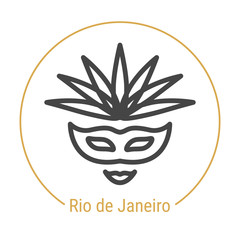 Rio de Janeiro, Brazil Vector Line Icon