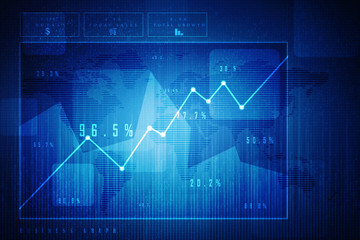 2d rendering Stock market online business concept. business Graph 