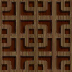 Obraz premium Ornamental wooden lattice on wood background. Seamless pattern.