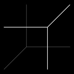 abstraction of lines in the shape of a cube, technology minimalist logo